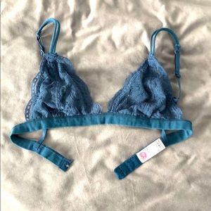 Dusty blue lace bralette